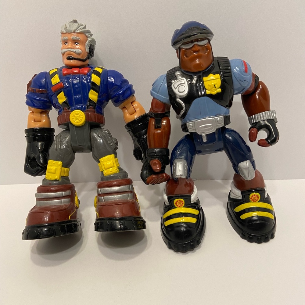 Mattel  Rescue Heroes Night Patrol Jake Justice And Pat Pending Figures 2001